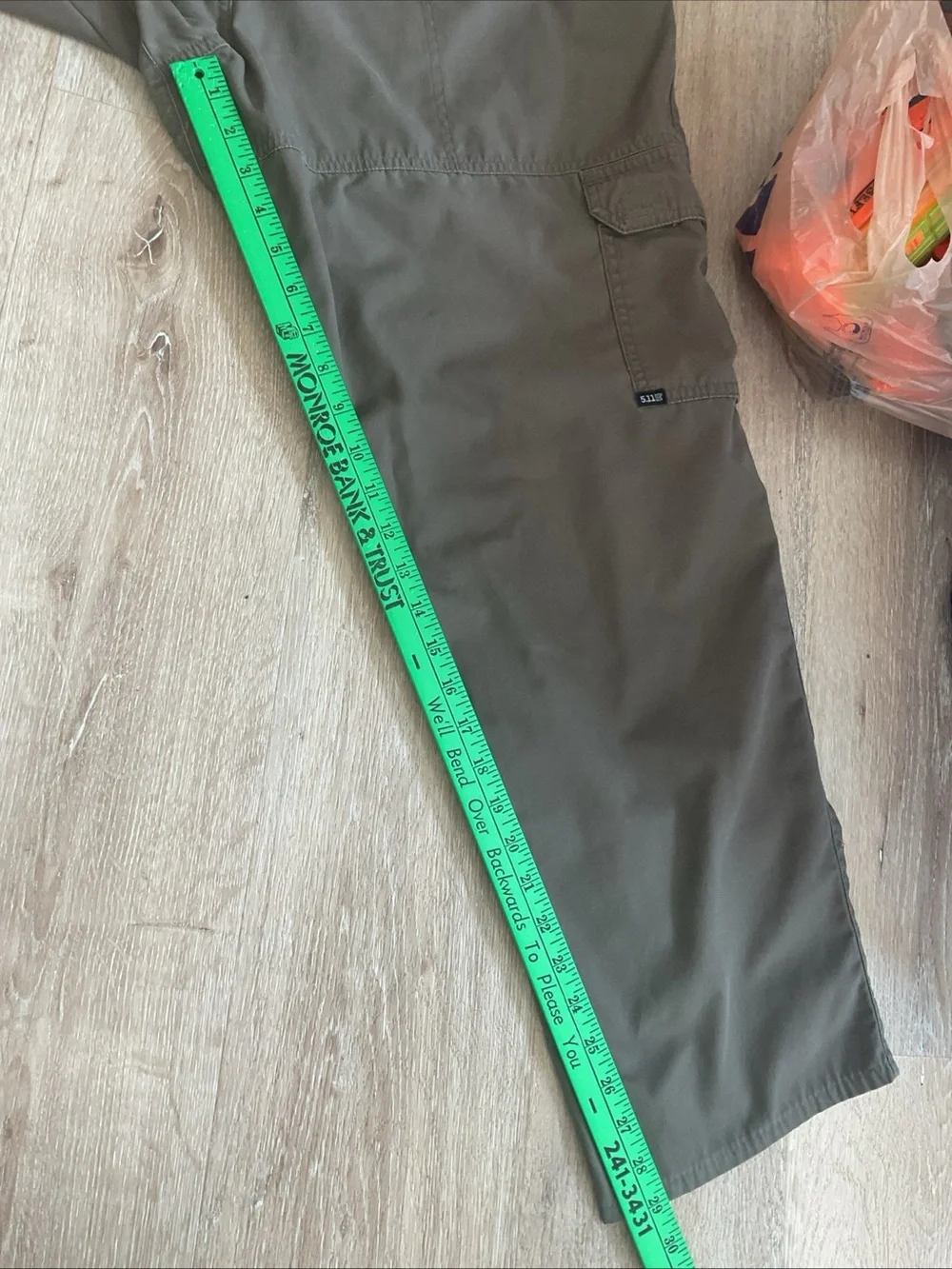 5.11 Tactical - Olive Green Cargo Pants - Utility Pockets - Men’s Size 38